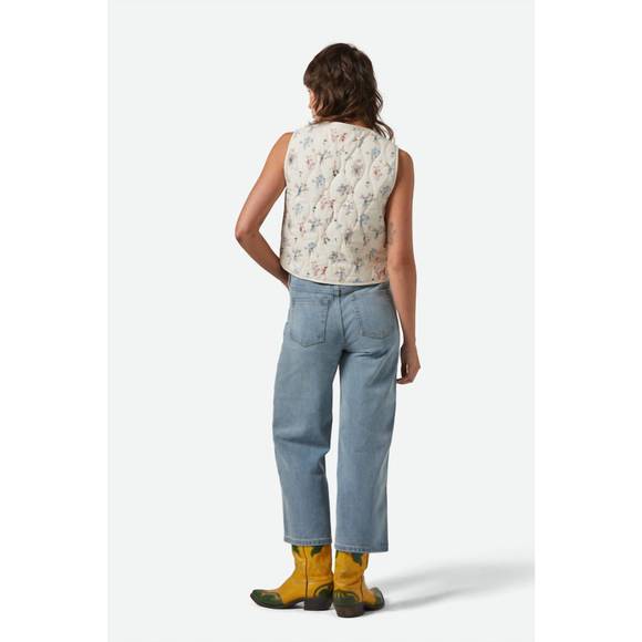 NEW BRIXTON field floral quilted vest in whitecap/ditsy floral - Picture 3 of 6